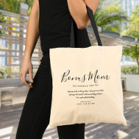 Bonus Mom Elegant Script Stepmom Quote Tote Bag