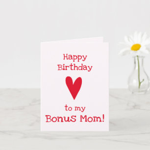 Bonus Mom!   Funny Stepmother's Birthday Card