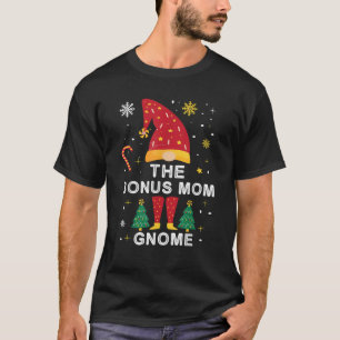 Bonus mom Gnome Christmas Plaid Matching Family Fu T-Shirt