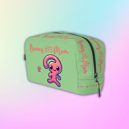 Bonus Mom _ Modern in Pink  Green  Dopp Kit