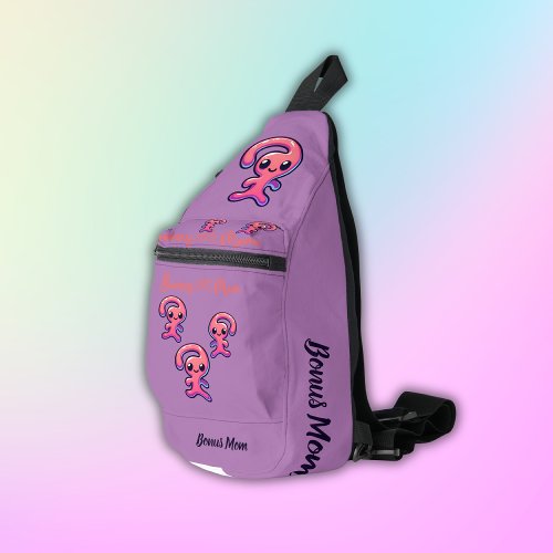 Bonus Mom _ Modern in Pink  Purple  Sling Bag