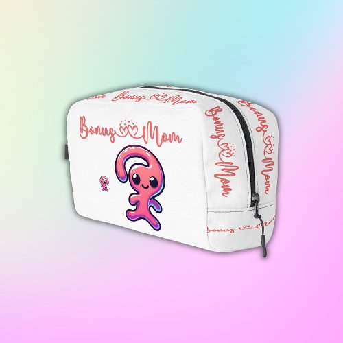 Bonus Mom _ Modern in Pink  White  Dopp Kit