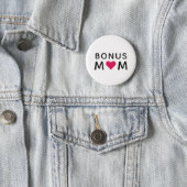 Bonus Mom | Modern Pink Heart Mother's Day Button (In Situ)