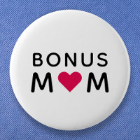 Bonus Mom | Modern Pink Heart Mother's Day