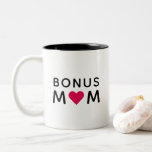 Bonus Mom | Modern Pink Heart Mother's Day Two-Tone Coffee Mug<br><div class="desc">Simple, stylish "bonus mom" custom quote art design in modern minimalist typography featuring a cute raspberry pink love heart detail. The perfect gift for your special bonus mom (eg. stepmom, dad's girlfriend etc) on her birthday or Mother's Day! The slogan can easily be personalized if you wish to add your...</div>