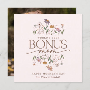 Bonus Mom Photo Mother's Day Card
