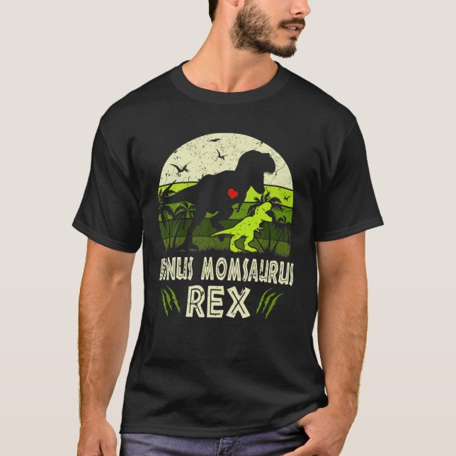 Bonus Momsaurus T Rex Dinosaur Mama Saurus Family T-Shirt (Front)