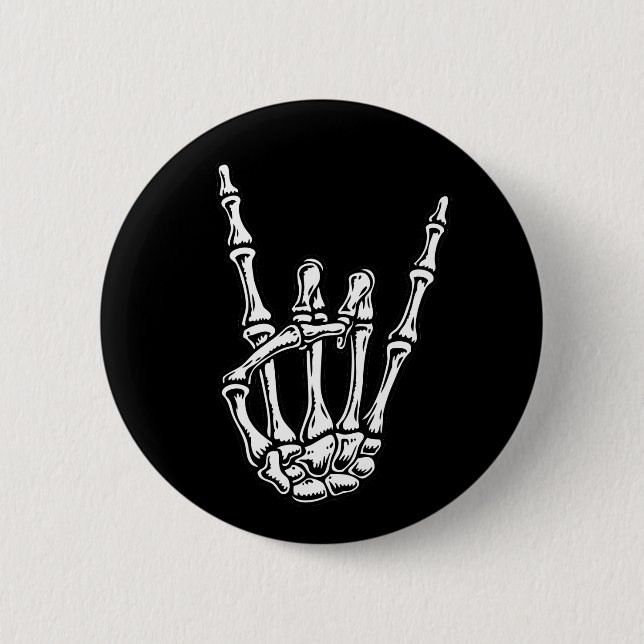 Bony Rock Hand Pinback Button (Front)