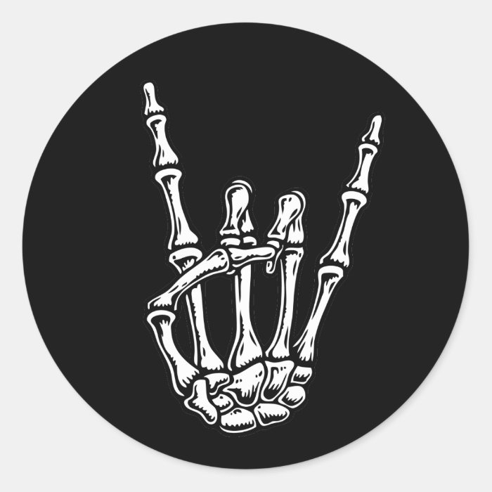 Bony Rock Hand Round Stickers