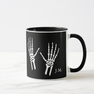 Bony Skeleton Hands Radiologist Halloween Black Mug