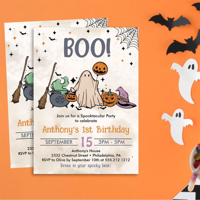 Boo! 1st Birthday Party Halloween Invitation (Creator Uploaded)
