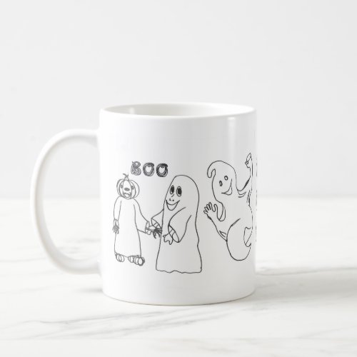 BOO 3 cute ghost trick or treaters Coffee Mug