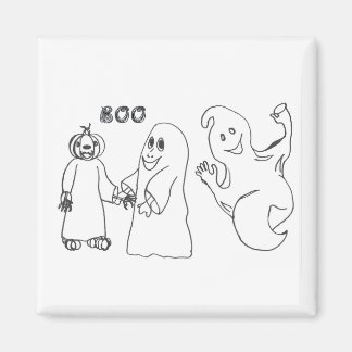 BOO 3 cute ghost trick or treaters Magnet