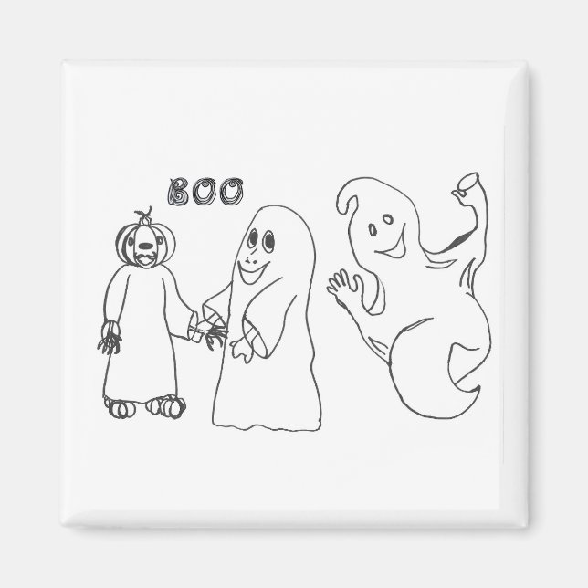 BOO 3 cute ghost trick or treaters Magnet (Front)