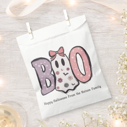 Boo Adorable Ghost Pastel Colors Happy Halloween Favor Bag