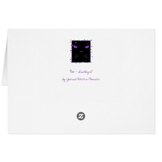 Boo - Amethyst Blank Card (Back Horizontal)