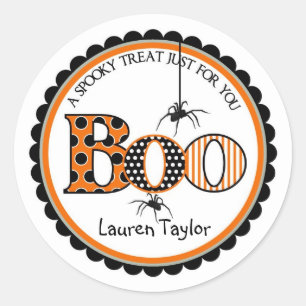 BOO and Spiders Halloween Treat Stickers