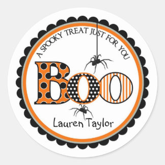 BOO and Spiders Halloween Treat Stickers