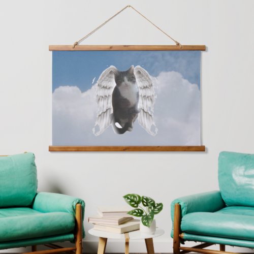 Boo Angel 914 cm x 66cm Horizon Wood Topped Wall  Hanging Tapestry