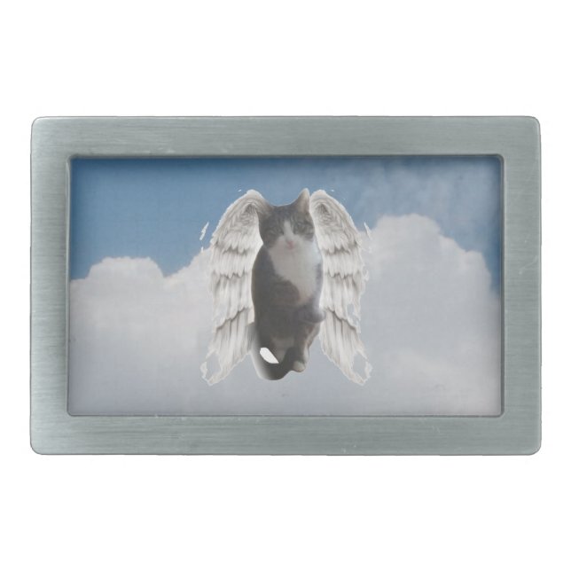 Boo Angel Rectangle Belt Buckle (Front)