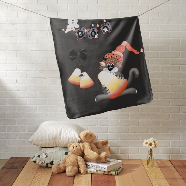 Boo Baby Halloween Baby Blanket (In Situ)