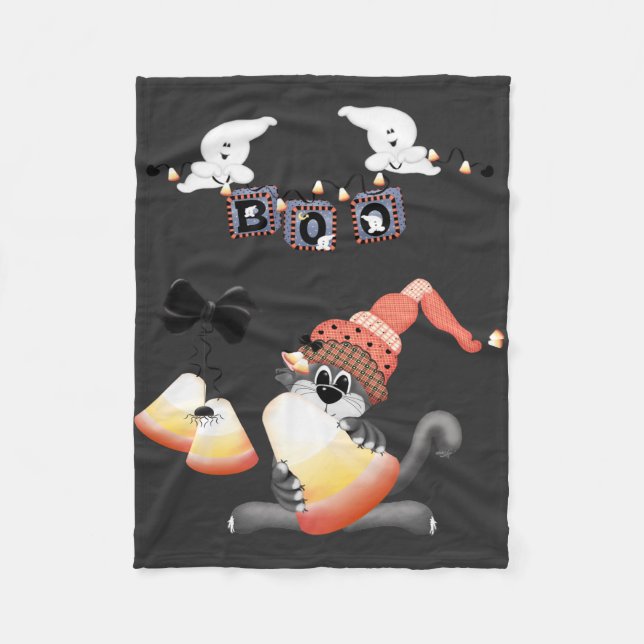 Boo Baby Halloween Fleece Blanket (Front)