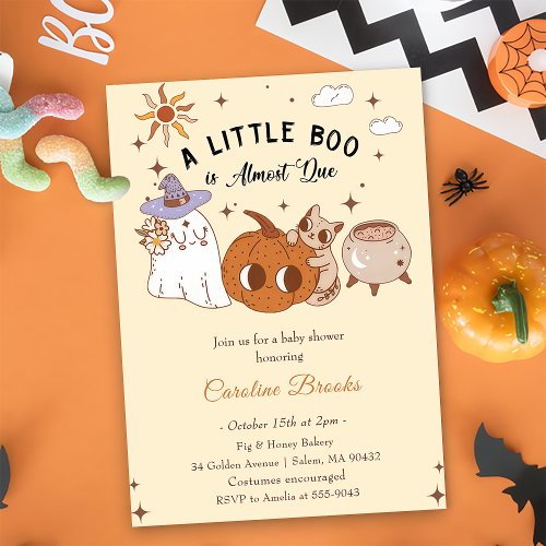 Boo Baby Shower a Little Boo Is Almost Due  Invitation