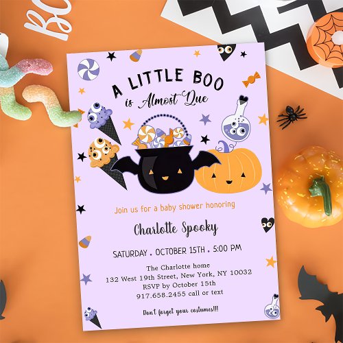 Boo Baby Shower A Little Boo Is Almost Due Invitation