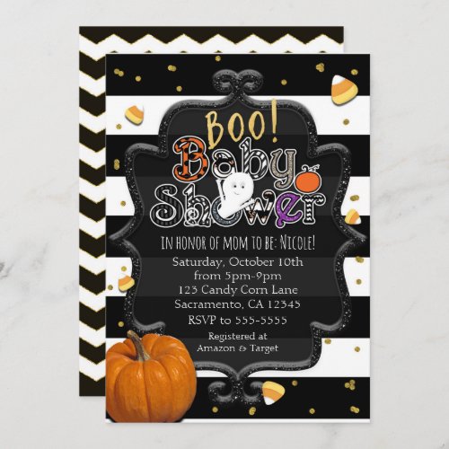 BOO Baby Shower Ghost Whimsical Halloween Invitation