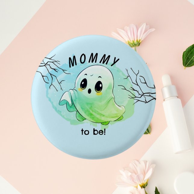 Boo Baby Shower Halloween Blue Themed Cute Party Button (Creator Uploaded)