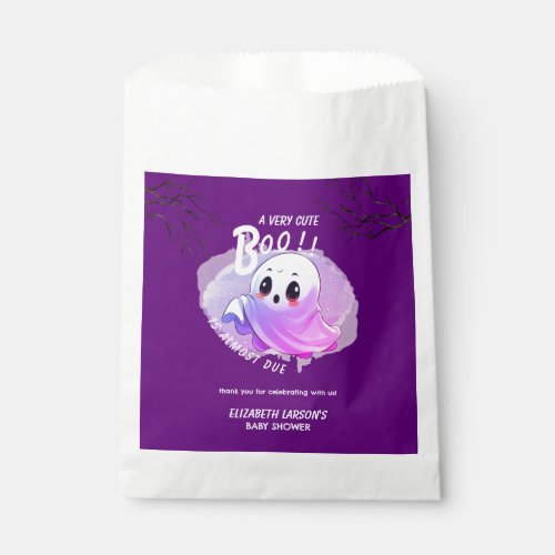 Boo Baby Shower Halloween Deep Purple Themed Party Favor Bag