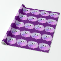 Boo Baby Shower Halloween Deep Purple Themed Party Wrapping Paper