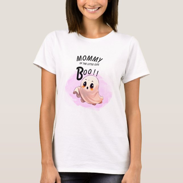 Boo Baby Shower Halloween Pink themed Cute Party T-Shirt (Front)