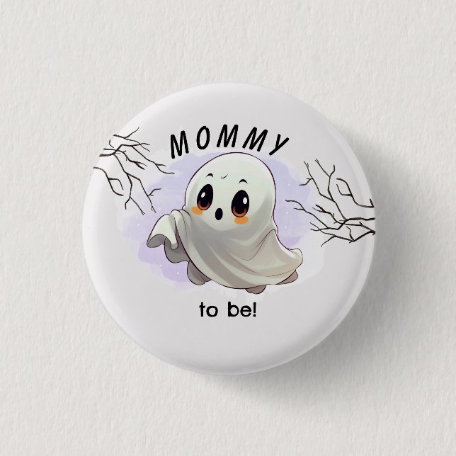 Boo Baby Shower Halloween themed Cute Party Button (Front)