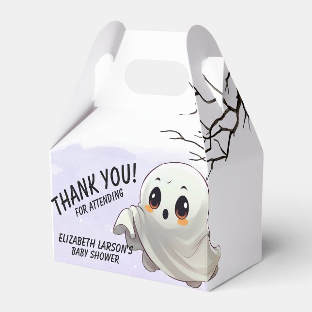 Boo Baby Shower Halloween themed Cute Party Favor Boxes (Front Side)