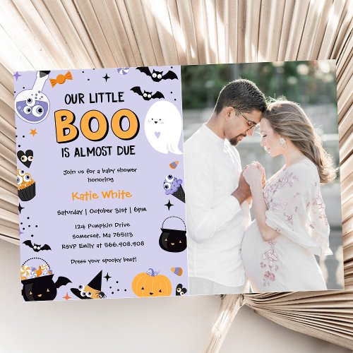 Boo Baby Shower Our Little Boo Is Almost Due Photo Invitation