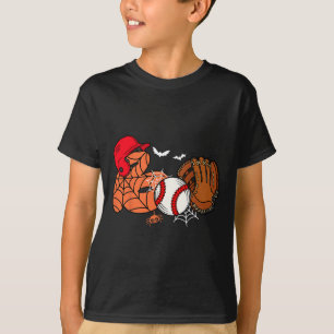 Boo Baseball Halloween Player Catcher Pitcher Spoo T-Shirt