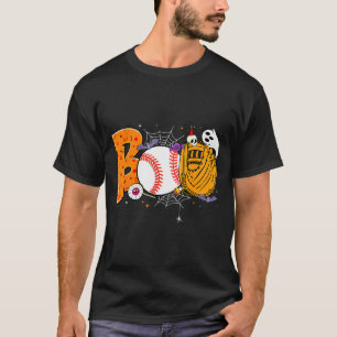 Boo Baseball Player Catcher Tcher Funny Halloween T-Shirt