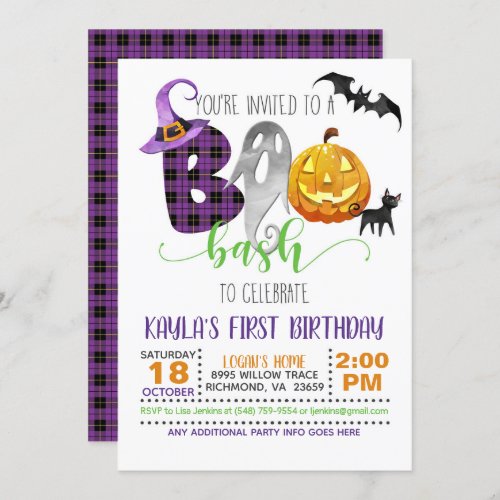 Boo Bash Birthday Invitation