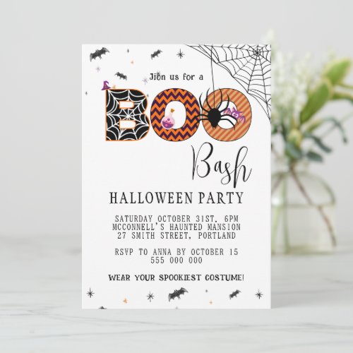 Boo Bash Halloween Party Kids Costume Party Invitation