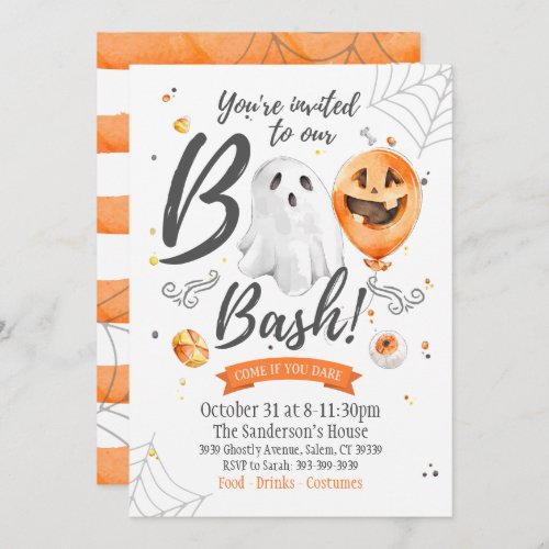 Boo Bash invitation Halloween Invitation