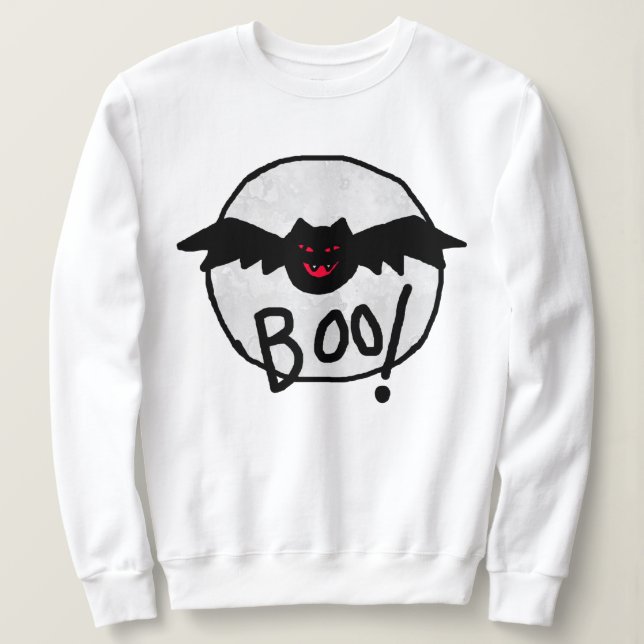 Boo Bat Abstract Art Halloween Sweatshirt (Design Front)