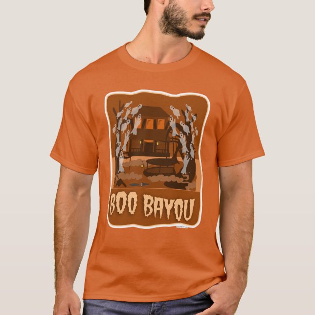 Boo Bayou Haunted Halloween Cartoon T-Shirt (Front)