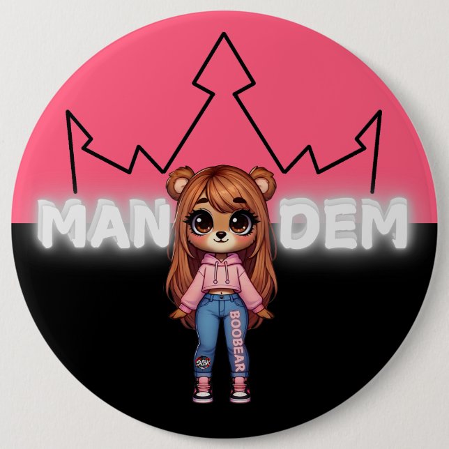 Boo Bear - Mandem Collection -SVBK- SILVERBCKK TTV Button (Front)