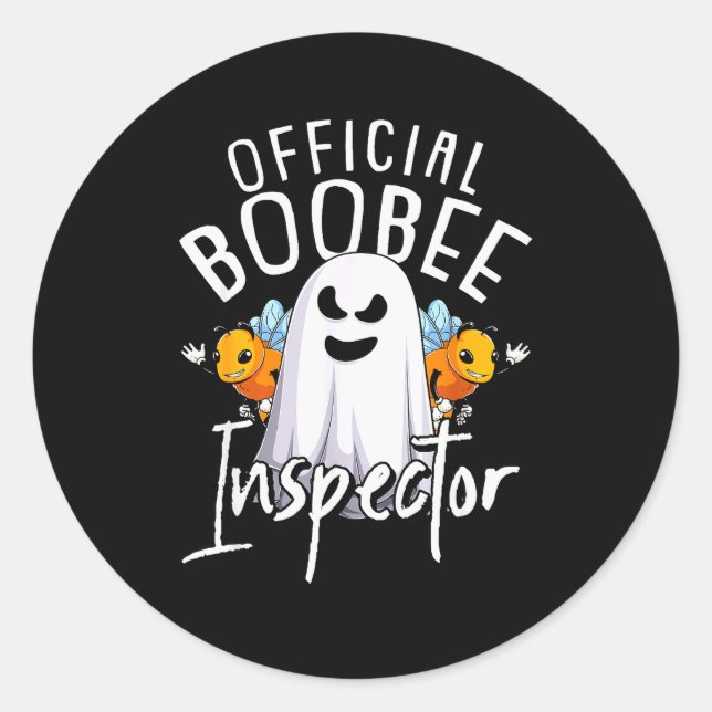 Boo-bee Inspector Lazy Diy Halloween Costume Funny Classic Round Sticker (Front)
