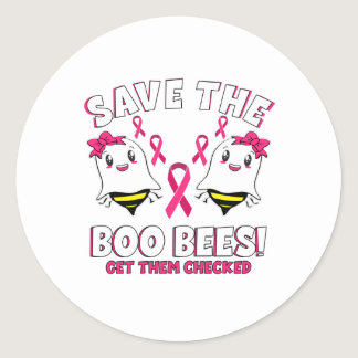Boo Bees Breast Cancer Awareness Pink Ribbon Classic Round Sticker