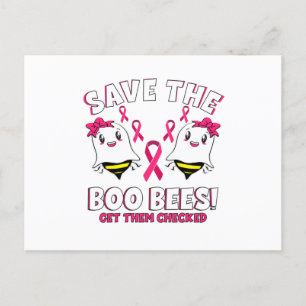 Boo Bees Breast Cancer Awareness Pink Ribbon Postcard
