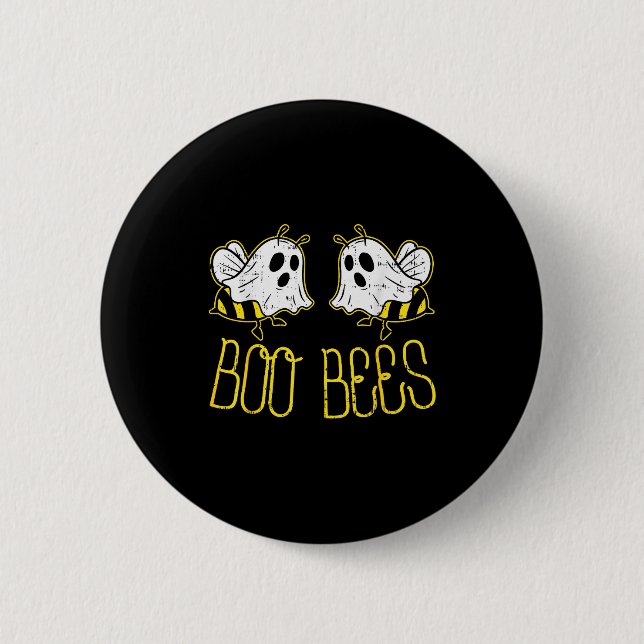 Boo Bees Funny Couples Halloween Costume For Adult Button (Front)