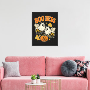 Boo Bees Funny Ghost Bee Pun Cute Halloween Canvas Print