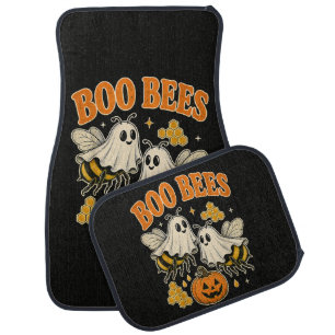 Boo Bees Funny Ghost Bee Pun Cute Halloween Car Floor Mat